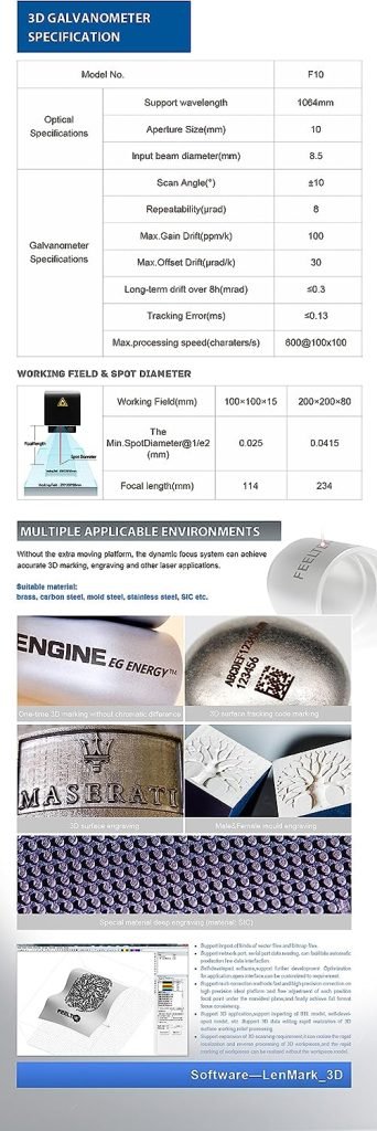 3D Fiber Laser Engraver 100W Dynamic Fiber Laser Marker Marking Machine JPT MOPA M7 Working Field 100x100mm with Lenmark Software for Various Cylinder Cone Slope Complex Surface and Deep Carving 3D Fiber Laser Engraver 100W Dynamic Fiber Laser Marker Marking Machine JPT MOPA M7 Working Field 100x100mm with Lenmark Software for Various Cylinder Cone Slope Complex Surface and Deep Carving