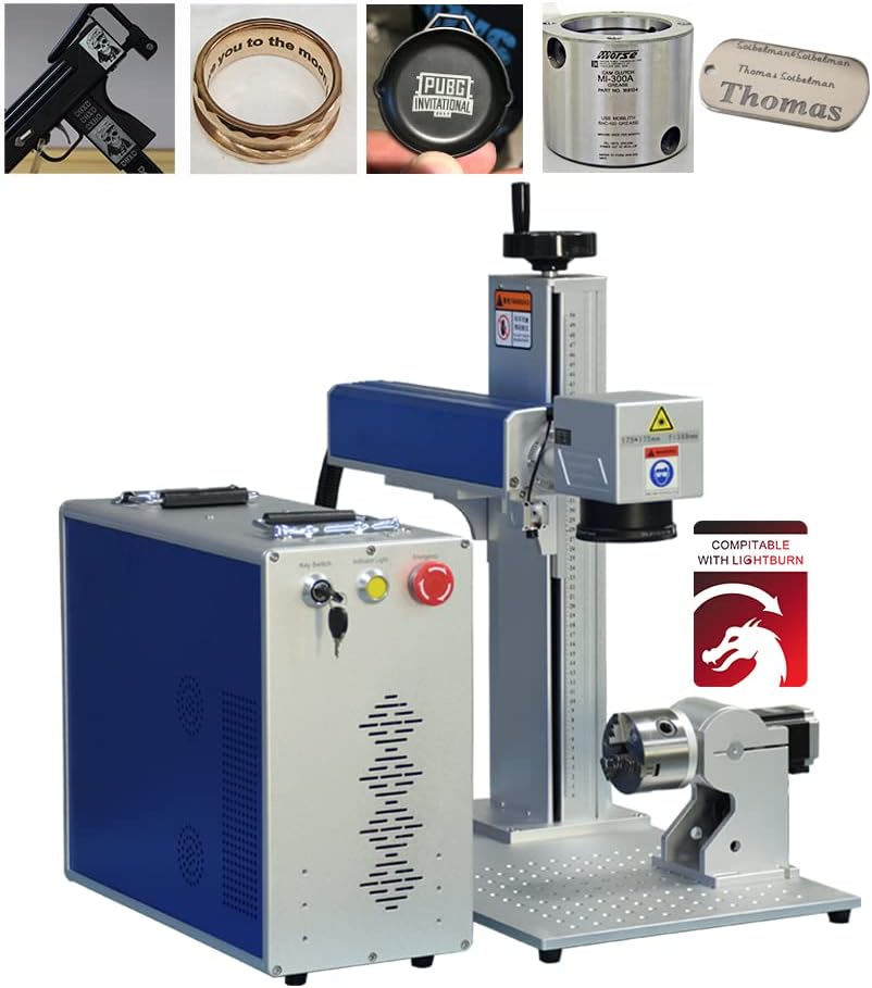 50W JPT Fiber Laser Engraver Equipped 80mm Rotary Axis,175mm (6.9in) Lens Laser Marking Engraving Machine fits Gun/Pistol/dogtag/Jewelry 50W JPT Fiber Laser Engraver Equipped 80mm Rotary Axis,175mm (6.9in) Lens Laser Marking Engraving Machine fits Gun/Pistol/dogtag/Jewelry