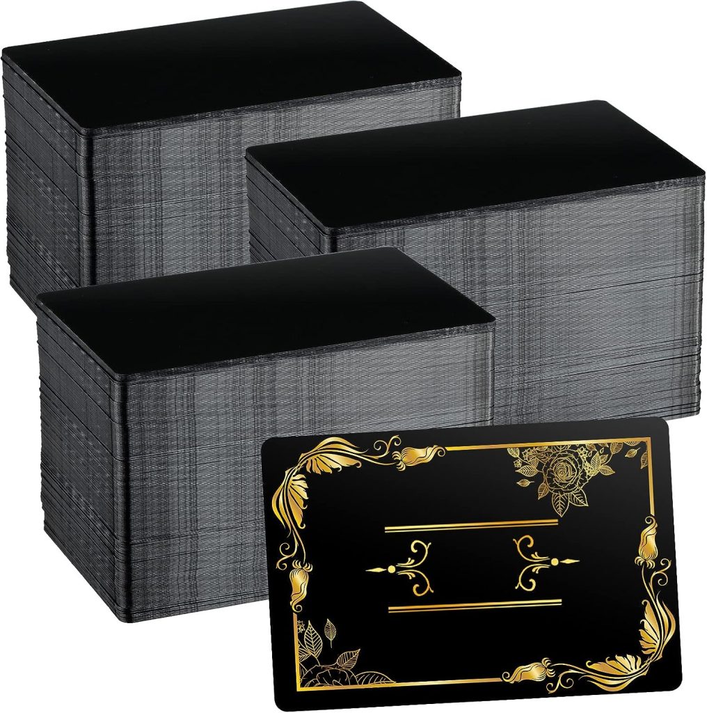550 Pcs Metal Business Cards Engraving Aluminum Plates for Crafting Multipurpose Metal Sheets for Crafting 0.01 Inch Thick Blank Business Cards for CNC Engraver Laser Engraving DIY Cards (Black) 550 Pcs Metal Business Cards Engraving Aluminum Plates for Crafting Multipurpose Metal Sheets for Crafting 0.01 Inch Thick Blank Business Cards for CNC Engraver Laser Engraving DIY Cards (Black)