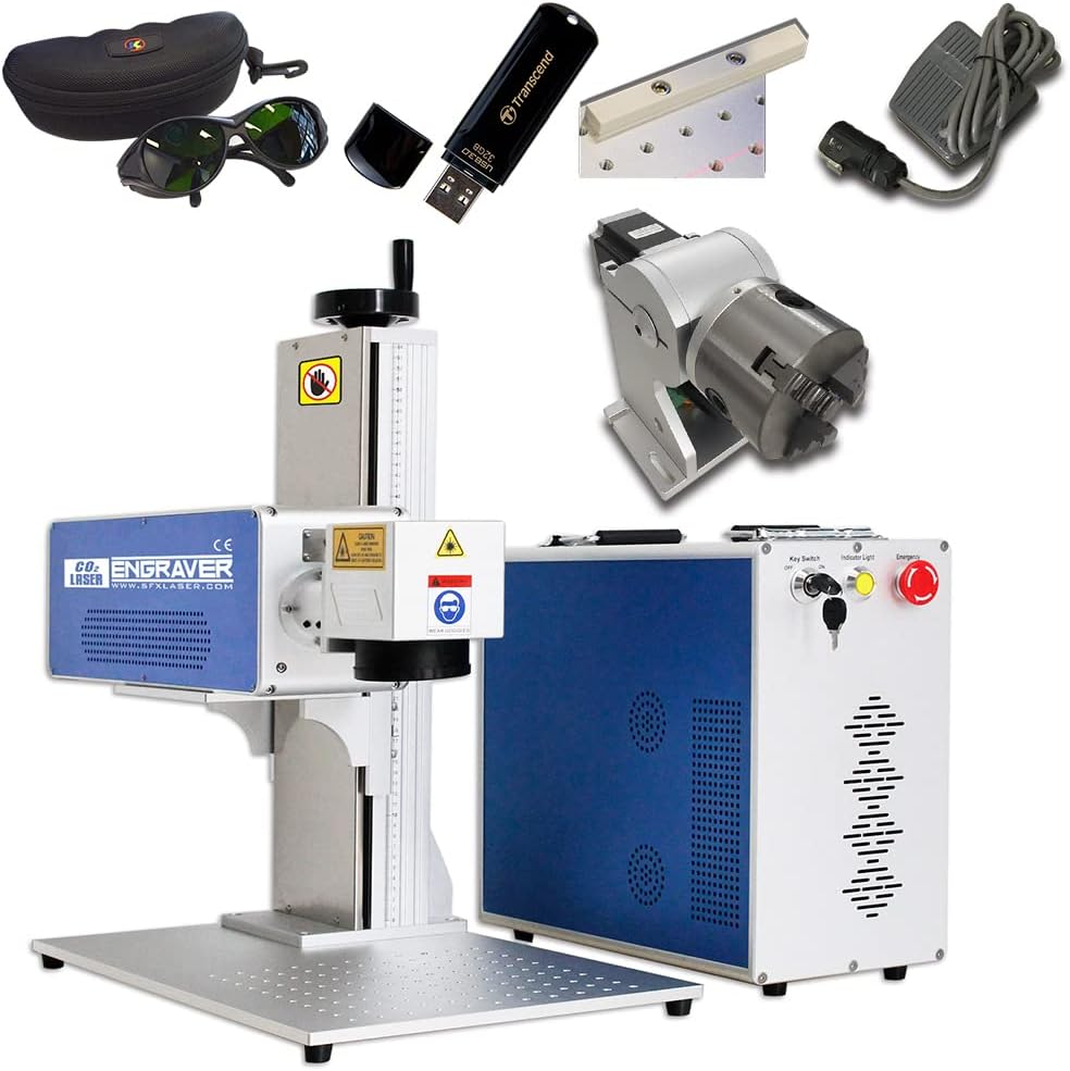 55W Coherent CO2 Laser Engraver Machine Laser Marking Machine for Non-Metal Material 140X140mm Lens with 80mm Rotary 55W Coherent CO2 Laser Engraver Machine Laser Marking Machine for Non-Metal Material 140X140mm Lens with 80mm Rotary