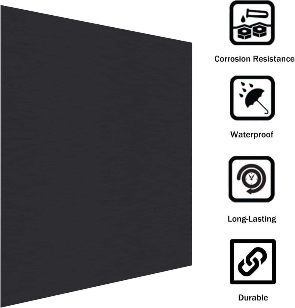 Anodized Aluminum Sheet Metal 12 x 12 x 1/32 Inch Black Anodized Aluminum Metal Plates Engraving Blanks for Laser Engraving, 0.8MM Thin Decorative Aluminum Metal Sheets for Crafting, House Decoration Anodized Aluminum Sheet Metal 12 x 12 x 1/32 Inch Black Anodized Aluminum Metal Plates Engraving Blanks for Laser Engraving, 0.8MM Thin Decorative Aluminum Metal Sheets for Crafting, House Decoration