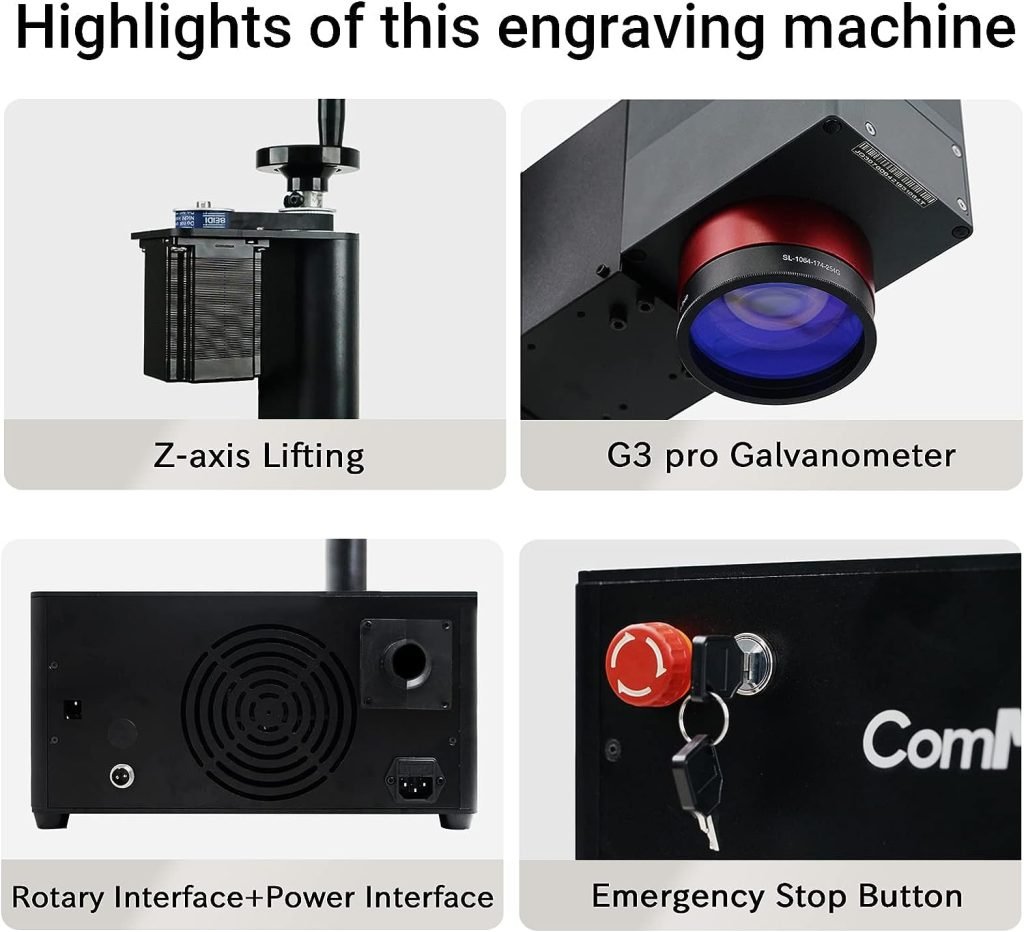 ComMarker 2.5D JPT Mopa 100W Fiber Laser Engraver, EZCAD3.0 Laser Engraving Machine, Compatible with LightBurn and Ezcad Laser Marking Machine for Metal, Jewelry,Tumblers Deep Engraving(175x175mm) ComMarker 2.5D JPT Mopa 100W Fiber Laser Engraver, EZCAD3.0 Laser Engraving Machine, Compatible with LightBurn and Ezcad Laser Marking Machine for Metal, Jewelry,Tumblers Deep Engraving(175x175mm)