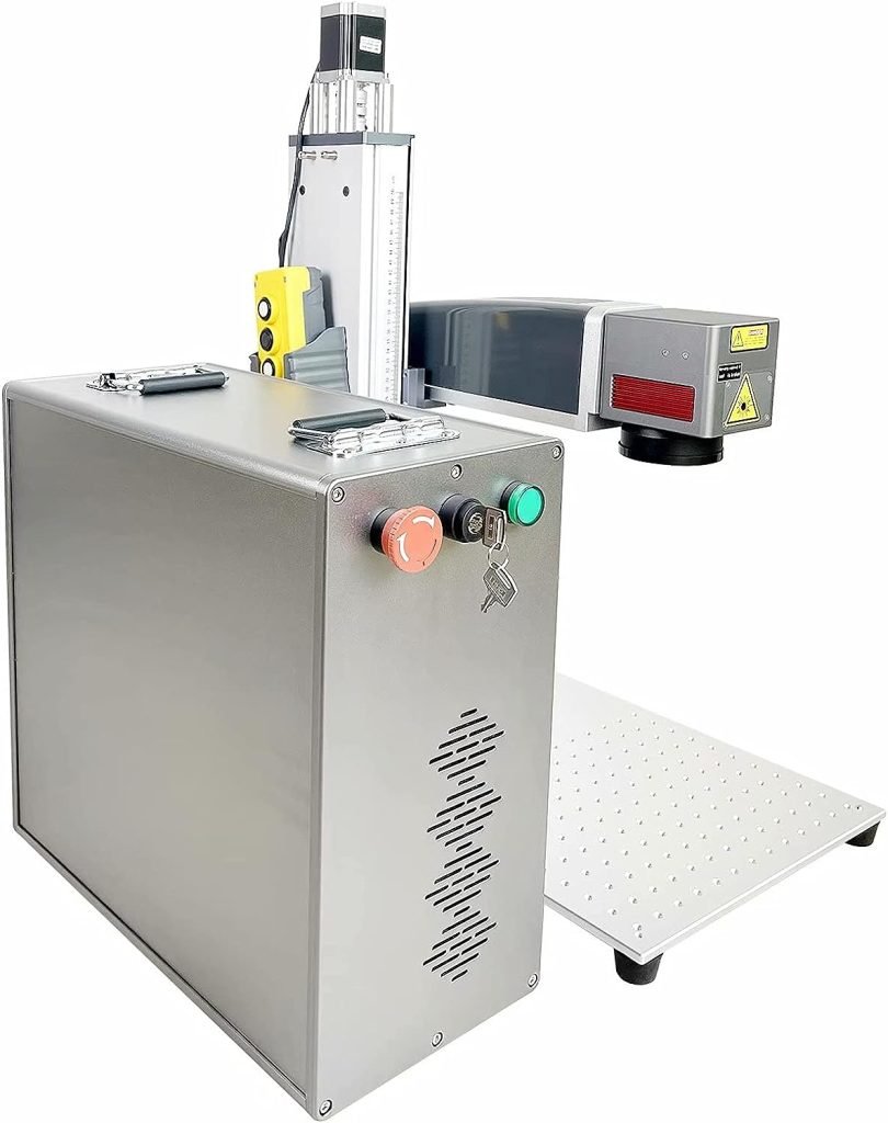 FOCUSLASER Autofocus Fiber Laser Marking Machine, JPT Fiber Laser Engraver for Jewelry, Metal, Carbon Steel, Nonmetal, with Rotary(50w, 175mmx175mm)