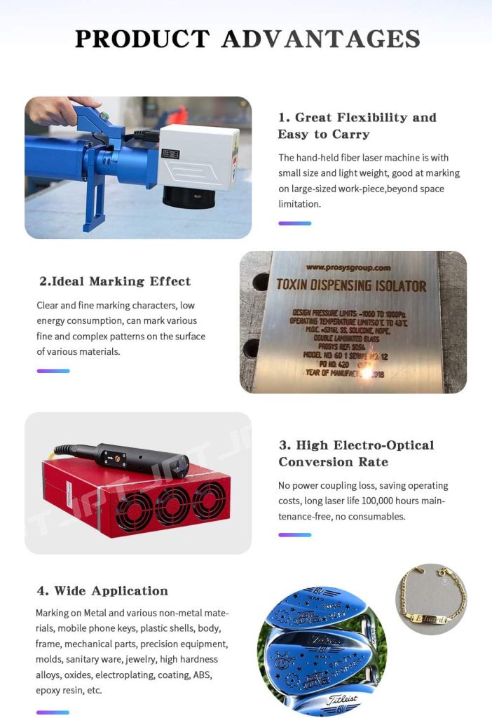 Handheld JPT 50W Fiber Laser Marker Fiber Laser Engraver Laser Marking Machine 150×150mm Lens Handheld JPT 50W Fiber Laser Marker Fiber Laser Engraver Laser Marking Machine 150×150mm Lens