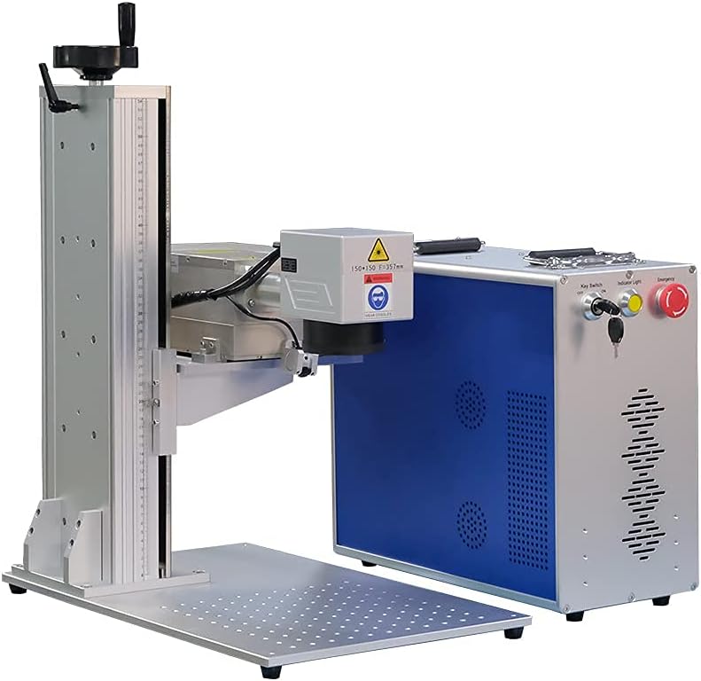 JPT UV Laser Engraver Laser Marking Machine 5W, 220×220mm with SA Water Chiller with D80 Rotary Axis