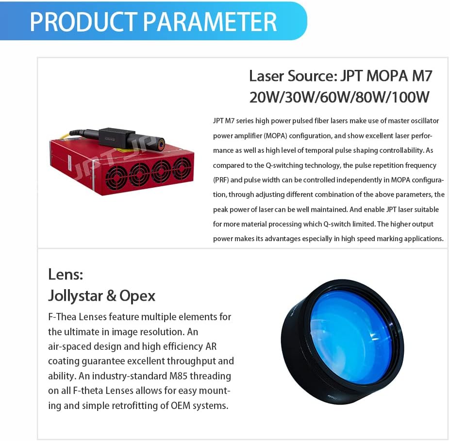 LYXC JPT 100W MOPA M7 Desktop Fiber Laser Marking Machine Metal Parts Engraver Marker Engraving Rotary jewllery Ring Firearms with EZCAD2.0 pre-Installed LYXC JPT 100W MOPA M7 Desktop Fiber Laser Marking Machine Metal Parts Engraver Marker Engraving Rotary jewllery Ring Firearms with EZCAD2.0 pre-Installed