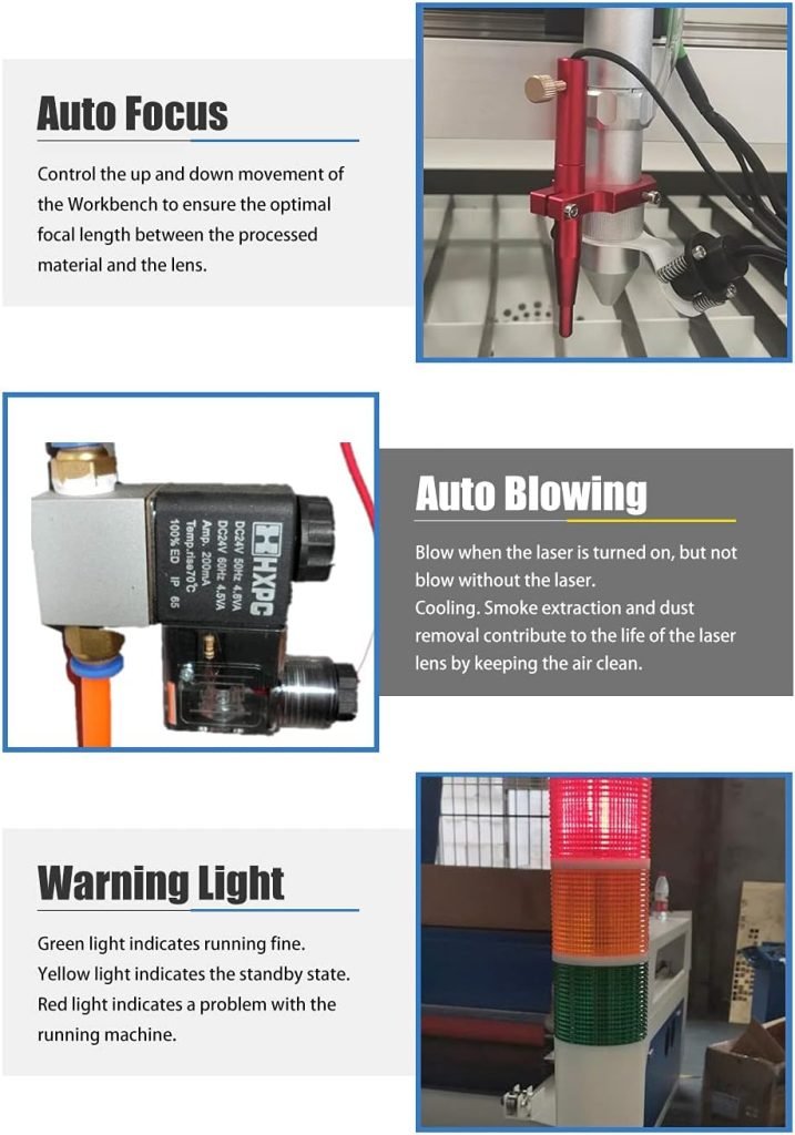LYXC Large Size Belt 300W Yongli DLT-300 CO2 Laser Cutter Laser Engraver 1300×2500mm Workbed RUIDA 6445G DSP Control System Blade and Honeycomb Workbench with SA Water Chiller and Lightburn Software LYXC Large Size Belt 300W Yongli DLT-300 CO2 Laser Cutter Laser Engraver 1300×2500mm Workbed RUIDA 6445G DSP Control System Blade and Honeycomb Workbench with SA Water Chiller and Lightburn Software