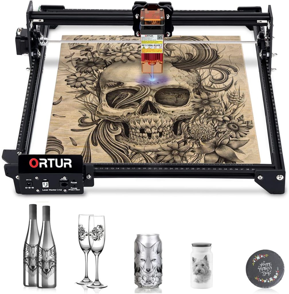 ORTUR Laser Master 2 S2 LU2-2, 24V Laser Engraver Machine, 0.06mm Fixed-Focus Eye Protection Compressed Spot, 32-bit Motherboard, 5000mm/min Laser Engraving Area (390×410mm) for DIY Metal, Wood etc ORTUR Laser Master 2 S2 LU2-2, 24V Laser Engraver Machine, 0.06mm Fixed-Focus Eye Protection Compressed Spot, 32-bit Motherboard, 5000mm/min Laser Engraving Area (390×410mm) for DIY Metal, Wood etc