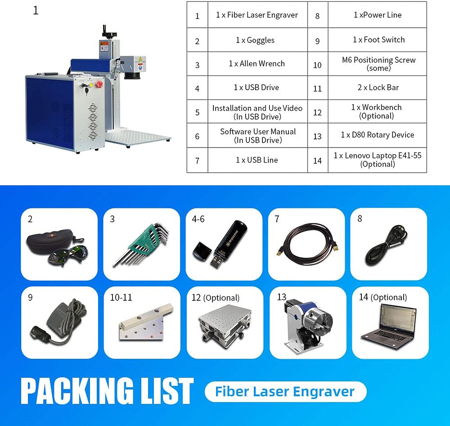 Motorized Z-Axis EZCAD3 60W Mopa JPT M7