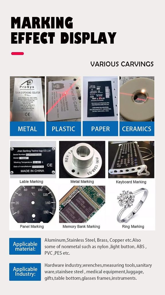 Relief Carving 2.5D Motorized Z-Axis EZCAD3 60W Mopa JPT M7 Fiber Laser Marking Engraver Machine with 175x175mm Lens and D80 Rotary