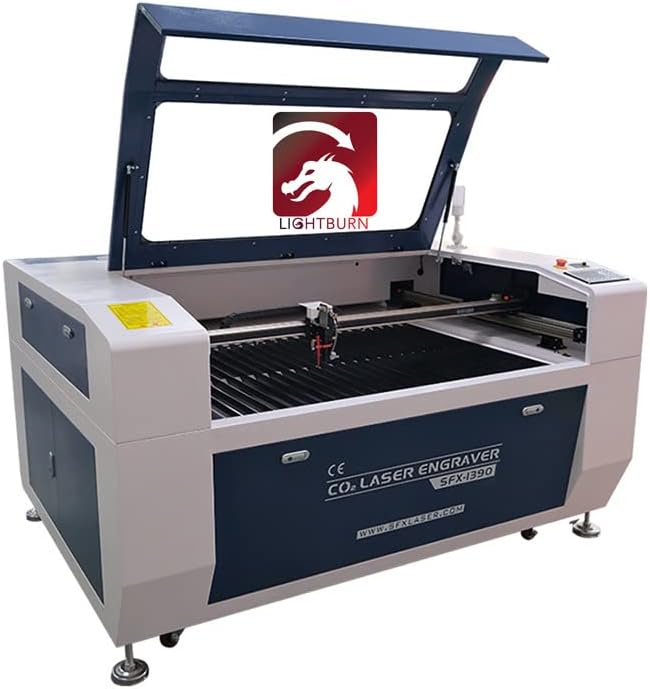 US Stock Lightburn 130W RECI W4 Linear Guide Rail Module CO2 Laser Cutter Engraver 1300×900mm Workbench SA Water Chiller for Arcylic, Wood, Leather, Paper,Non-Metal Engraving and Cutting