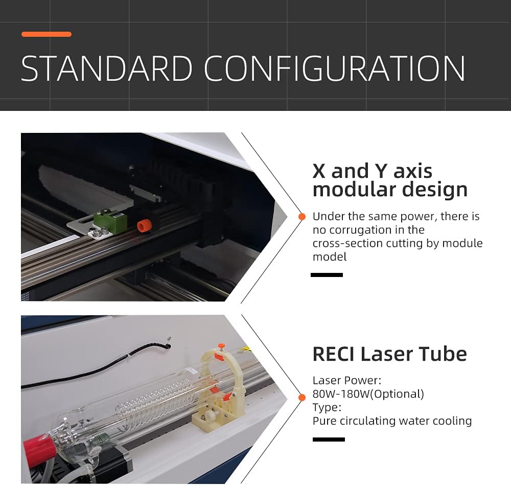US Stock Module Type Reci W6 150W CO2 Laser Cutter Engraver 1300 * 900mm with Lightburn Software CW5200 SA Water Chiller