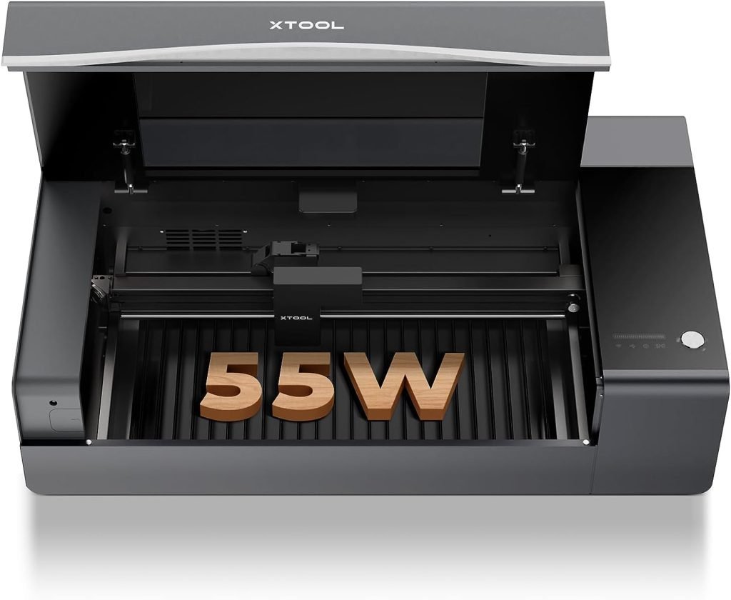 xTool P2 55W CO2 Laser Cutter, Smart Desktop CO2 Laser Engraver and Cutter Machine, Dual Smart 16MP Cameras, Curved Surface Engraving, Create with Wood and Metal, Acrylic, Glass, Fabric, Leather xTool P2 55W CO2 Laser Cutter, Smart Desktop CO2 Laser Engraver and Cutter Machine, Dual Smart 16MP Cameras, Curved Surface Engraving, Create with Wood and Metal, Acrylic, Glass, Fabric, Leather