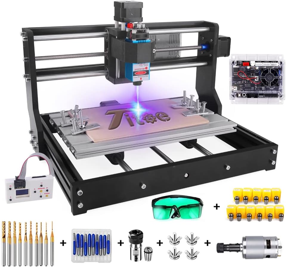 2 in 1 7000mW CNC 3018 Pro Engraver Machine,GRBL Control 3 Axis DIY Router Kit Plastic Acrylic PCB PVC Wood Carving Milling Engraving Machine with Offline Controller+10PCS Router Bit 2 in 1 7000mW CNC 3018 Pro Engraver Machine,GRBL Control 3 Axis DIY Router Kit Plastic Acrylic PCB PVC Wood Carving Milling Engraving Machine with Offline Controller+10PCS Router Bit