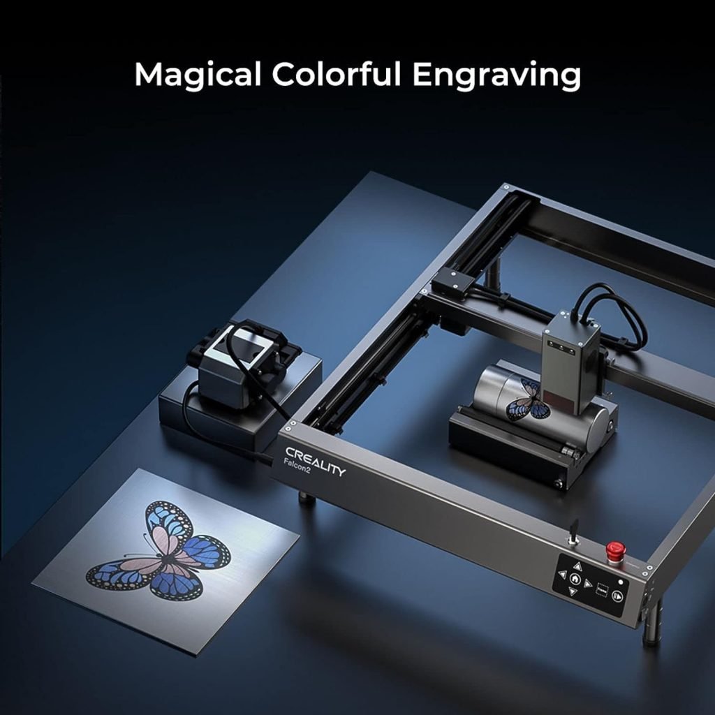 Official Creality Falcon2 Laser Engraver, True 22W High-Power Output Laser Cutter with Integrated Air Assist Pump, DIY Laser Engraving Machine for Wood and Metal, Leather, Acrylic
